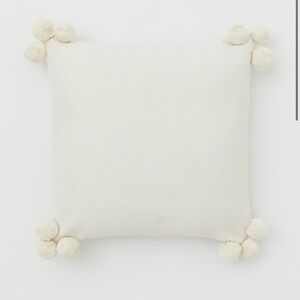 Cream Pom Pom Pillow Cover